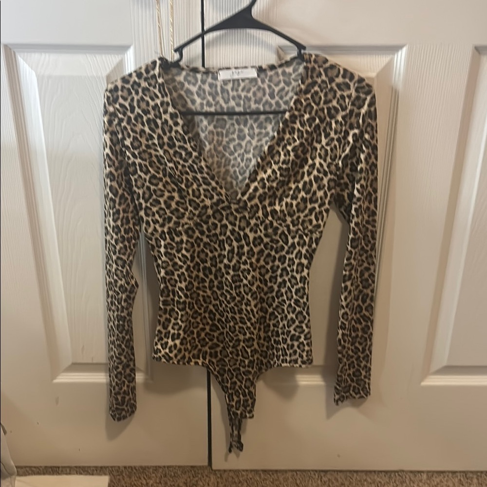 Leopard Print V-Neck Bodysuit